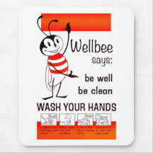 Wellbee CDC WASH YOUR HANDS Advertisement Poster Mouse Pad