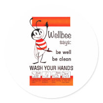 Wellbee CDC WASH YOUR HANDS Advertisement Poster Sticker