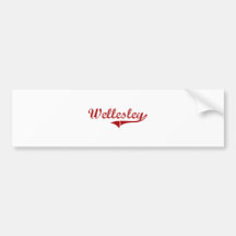 Wellesley Massachusetts Classic Design Bumper Stickers