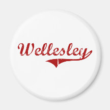 Wellesley Massachusetts Classic Design Magnet
