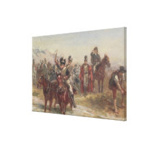 Wellington in Spain (oil on panel) (pair of 124470 Stretched Canvas Print