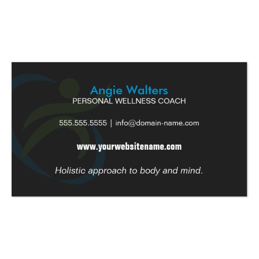 Wellness and Nutrition Coach Business Cards (back side)