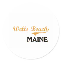 Wells Beach Maine Classic Round Sticker