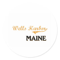 Wells Harbor Maine Classic Round Sticker