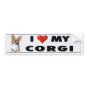 Welsh Corgi 1 Love Sticker bumpersticker