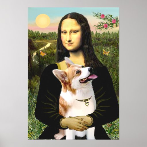 Welsh Corgi 7b Pembroke - Mona Lisa Poster