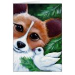 WELSH CORGI DOG & PEACE DOVE CUSTOMIZE Card WELSH CORGI DOG & PEACE DOVE CUSTOMIZE Card