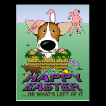 Welsh Corgi Happy Easter Postcard postcards