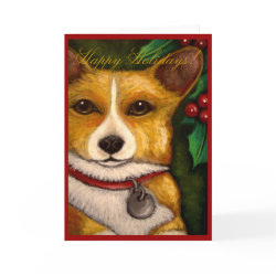 WELSH CORGI HOLIDAY Card card