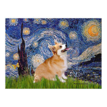 Welsh Corgi Pembroke - Starry Night posters by masterpiecedogs Welsh Corgi Pembroke - Starry Night posters