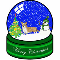 welsh corgi snow globe photo sculpture