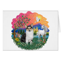 Welsh Corgi (Tri color) Greeting Cards