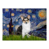 Welsh Corgi Tri Color - Starry Night posters by masterpiecedogs Welsh Corgi Tri Color - Starry Night posters