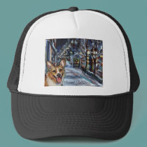 Welsh Corgi Xmas Wintry scene hats by zadajeanne Welsh Corgi Xmas Wintry scene hats