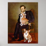 Welsh Corgis Pembroke - two  -  Lincoln Poster