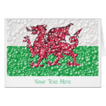 Welsh Dragon Bubble Texture Flag cards