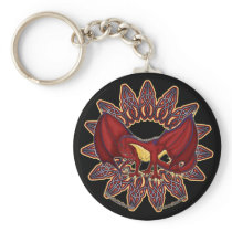 Welsh dragon knotwork Keychain in black