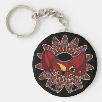 Welsh dragon knotwork Keychain in black keychains