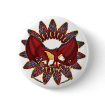 Welsh Dragon knotwork Pins & Buttons