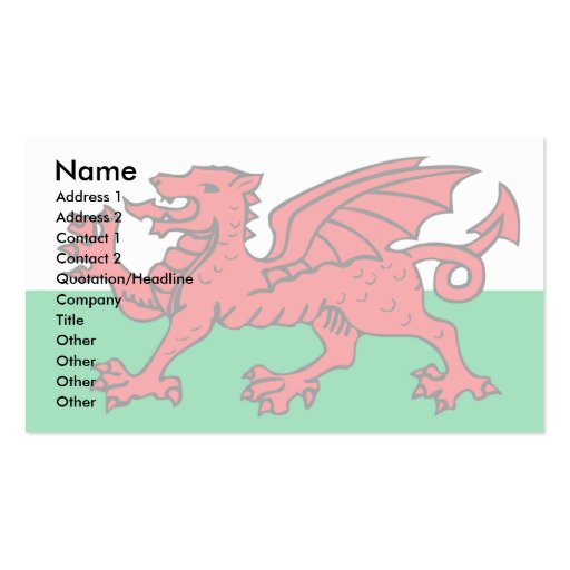 Welsh Flag Business Card Templates (front side)