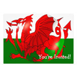 Welsh Flag With Bubble Invitation