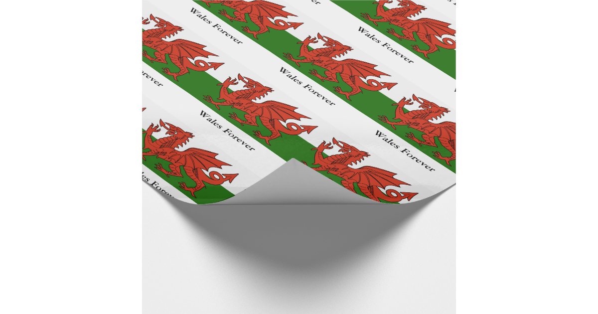 Welsh Flag Wrapping Paper Zazzle