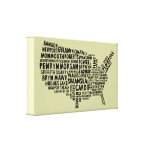 Welsh Placenames American Map Canvas Print