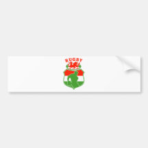 welsh rugby player wales red dragon shield bumper sticker