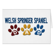 WELSH SPRINGER SPANIEL Dad Paw Print 1 Greeting Card