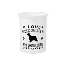 Welsh Springer Spaniel Dog Design Beverage Pitchers