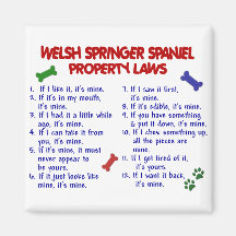 WELSH SPRINGER SPANIEL Property Laws 2 Fridge Magnet