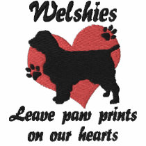 Welsh Springer Spaniels Leave Paw Prints embroidered shirts by MenagerieMayhem Welsh Springer Spaniels Leave Paw Prints embroidered shirts