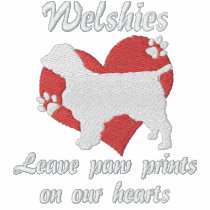 Welsh Springer Spaniels Leave Paw Prints embroidered shirts by MenagerieMayhem Welsh Springer Spaniels Leave Paw Prints embroidered shirts