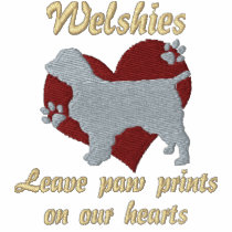 Welsh Springer Spaniels Leave Paw Prints embroidered shirts by MenagerieMayhem Welsh Springer Spaniels Leave Paw Prints embroidered shirts