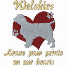 Welsh Springer Spaniels Leave Paw Prints Embroidered Hooded Sweatshirt