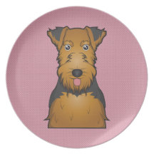 Welsh Terrier Cartoon Plate