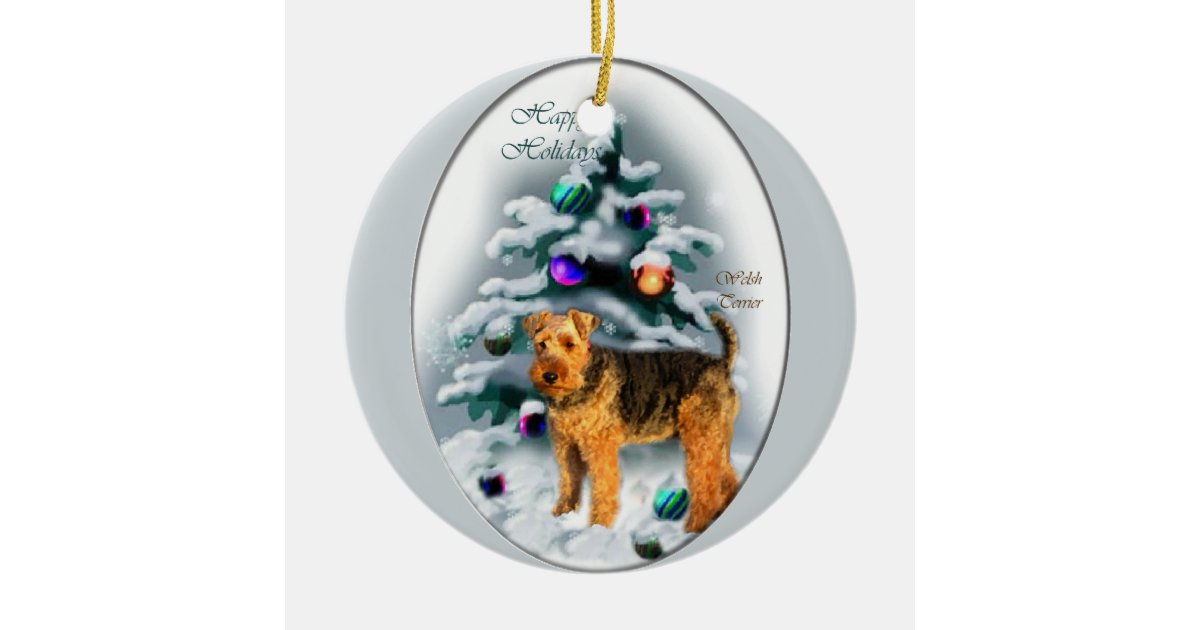 welsh terrier christmas gifts ceramic ornament zazzle welsh terrier christmas gifts ceramic ornament zazzle