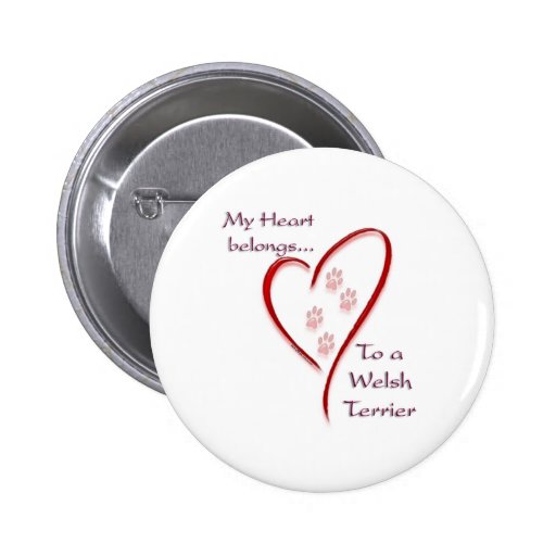 Welsh Terrier Heart Belongs Pins