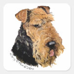 Welsh Terrier Portrait Square Sticker