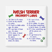 WELSH TERRIER Property Laws 2 Magnets