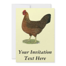Welsummer Hen Personalized Invitations