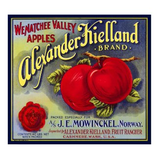 WENATCHEE VALLEY APPLES FRUIT CRATE LABEL 1910 print
