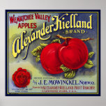 WENATCHEE VALLEY APPLES FRUIT CRATE LABEL 1910 posters
