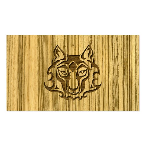 Wenge and Zebrano Veneer Wolf Business Card Template (back side)