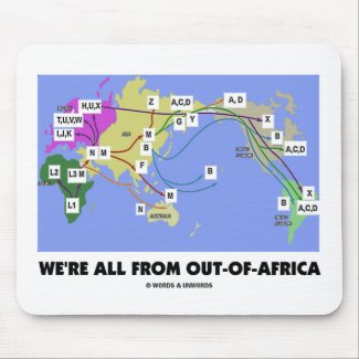 We're All From Out-Of-Africa (Haplogroup) Mouse Pad