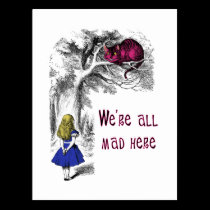 We're All Mad Here postcards
