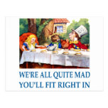 WE'RE ALL  QUITE MAD POSTCARD