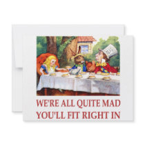 WE'RE ALL QUITE MAD, YOU'LL FIT RIGHT IN invitations by cowboylove WE'RE ALL QUITE MAD, YOU'LL FIT RIGHT IN invitations