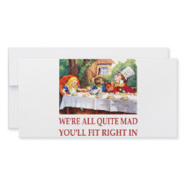 WE'RE ALL QUITE MAD, YOU'LL FIT RIGHT IN PERSONALIZED PHOTO CARD