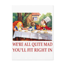 WE'RE ALL QUITE MAD, YOU'LL FIT RIGHT IN POSTCARD